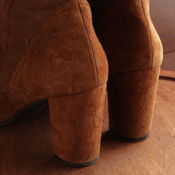 Stuart Weitzman Boots Women SZ 11 Brown Fifer 80 Suede Pull On Stretch Heel READ - Picture 7 of 16